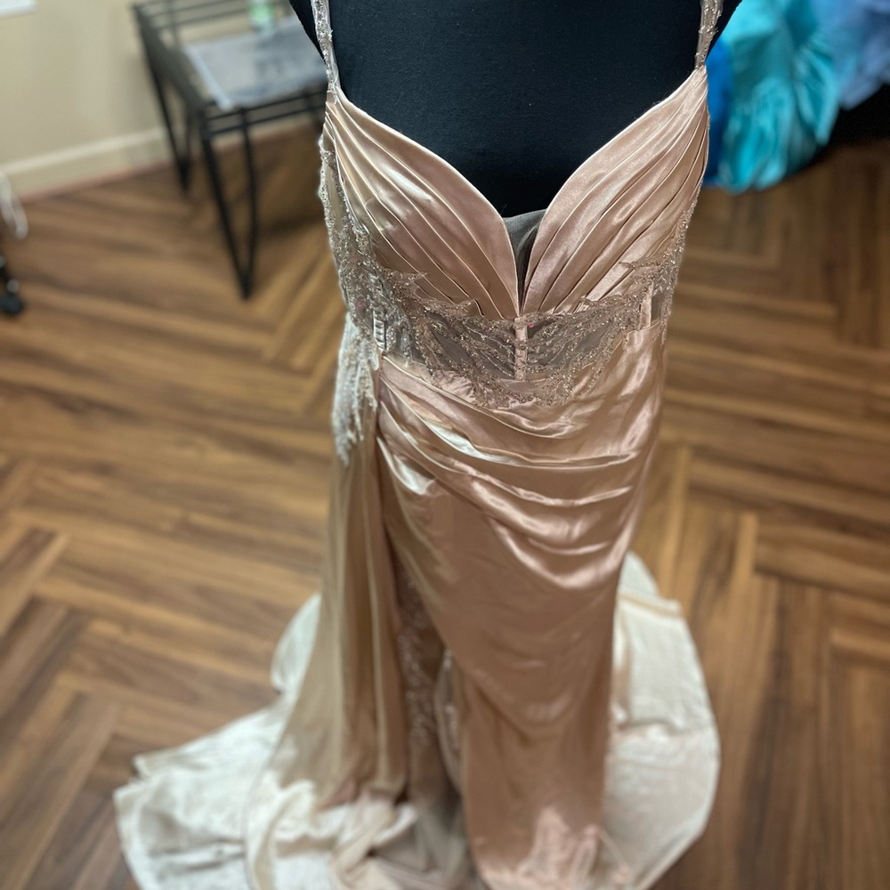 NWT Elegant Champagne Evening Gown